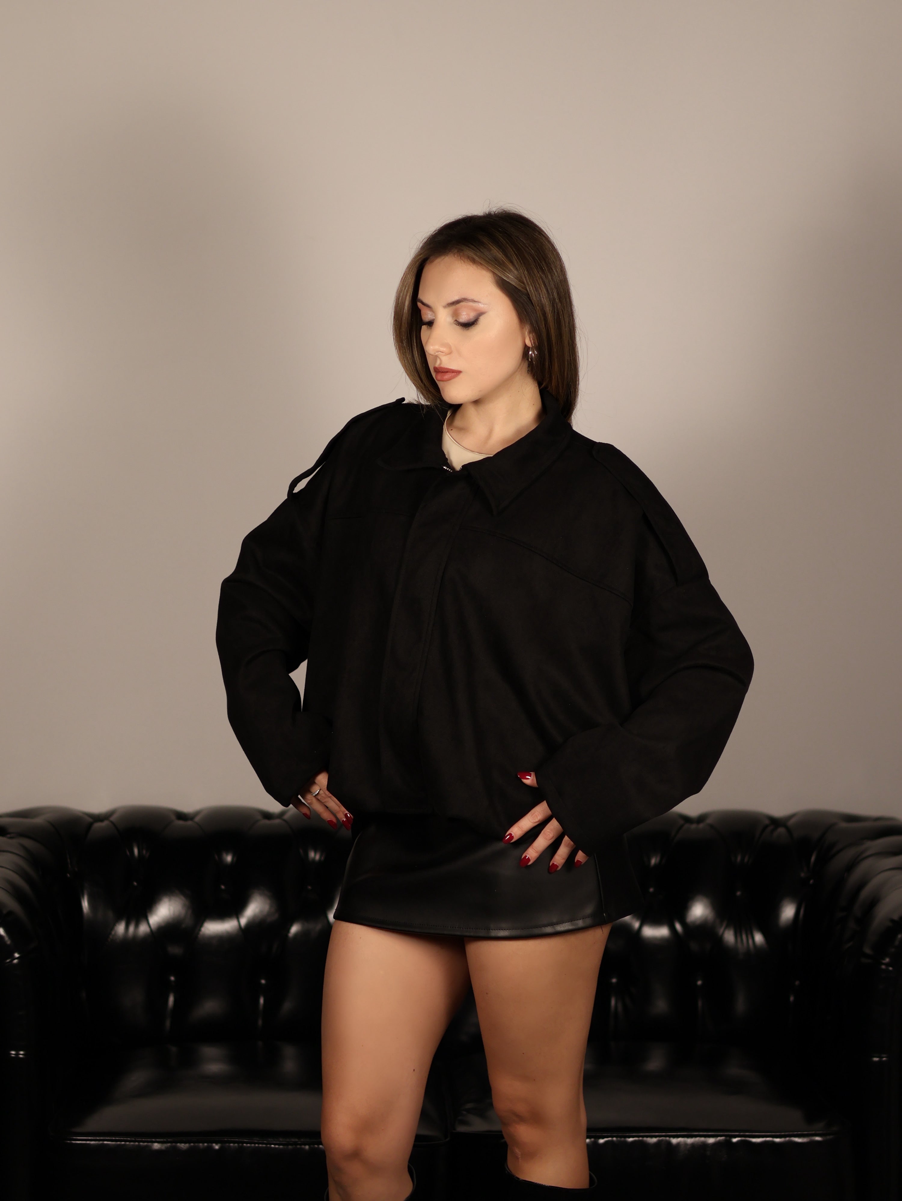 •Giubbino in camoscio•